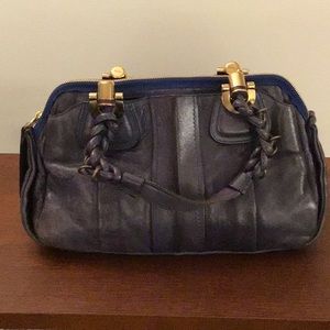 Blue Leather Chloe Handbag